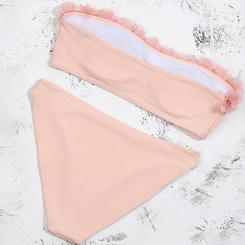 Maillot de bain bandeau rose