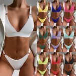 Maillot de bain brésilien ensemble deux pièces avec anneau