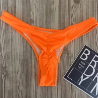 Maillot de bain string plissé pour femme