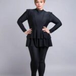 Maillot de Bain Burkini Noir à Volants