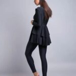 Maillot de Bain Burkini Noir à Volants