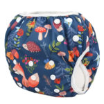 Maillot de Bain Couche Bébé avec Imprimé Animaux sur fond blanc