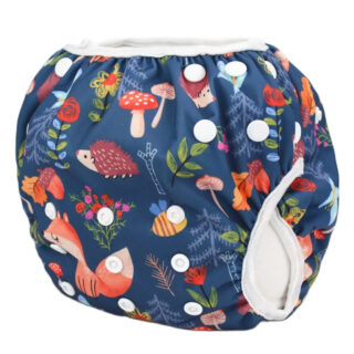 Maillot de Bain Couche Bébé avec Imprimé Animaux sur fond blanc