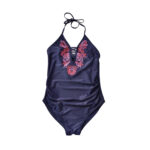 Maillot de Bain Grossesse avec Fleurs Brodées