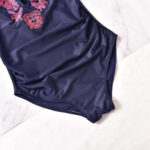 Maillot de Bain Grossesse avec Fleurs Brodées