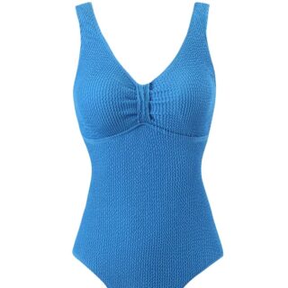 Maillot de Bain Amincissant et Sculptant Zéro Défaut Bleu sur fond blanc