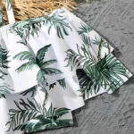 Maillot de Bain Fille à Motifs de Feuilles