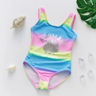 Maillot de Bain Fille Multicolore sur fond gris
