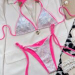 Maillot de Bain Pailleté Sexy et Réversible