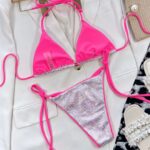 Maillot de Bain Pailleté Sexy et Réversible