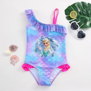 Maillot de Bain Reine des Neiges Moderne avec Écailles sur fond gris