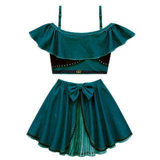 Maillot de Bain Reine des Neiges Vert sur fond blanc
