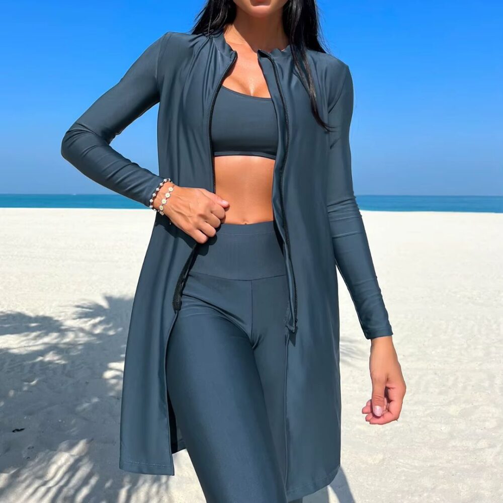 Maillot de Bain Burkini 3 Pièces et Élastique