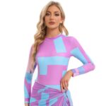 Maillot de Bain Burkini 4 Pièces à Motifs Géométriques