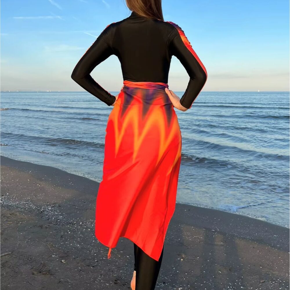 Maillot de Bain Burkini Orange et Tendance