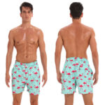 Maillot de Bain Homme à Motifs Flamants Roses
