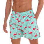 Maillot de Bain Homme à Motifs Flamants Roses