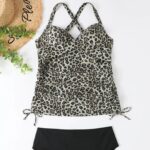 Maillot de Bain Tankini à Imprimé Léopard