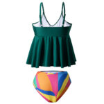 Maillot de Bain Tankini Multicolore à Volants