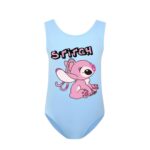 Maillot de Bain Stitch Bleu Imprimé Angel sur fond blanc
